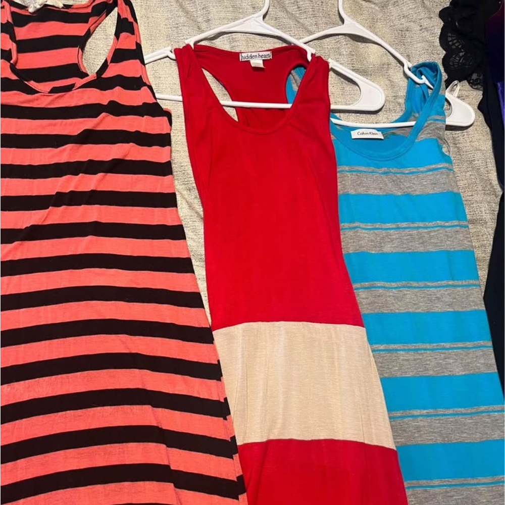 3 maxi dresses. Like new! Sizes S, and XS. Calvin Klein!